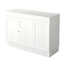 Stefania 1200mm Matte White Freestanding Double Vanity with Stone Countertop